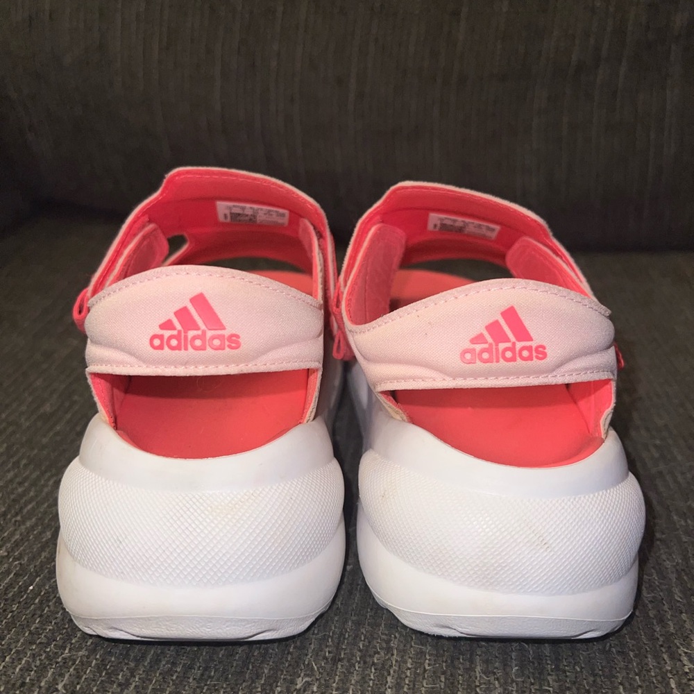 Adidas Hot Pink and White Sporty Sandals with Velcro Straps - Picture 4 of 7